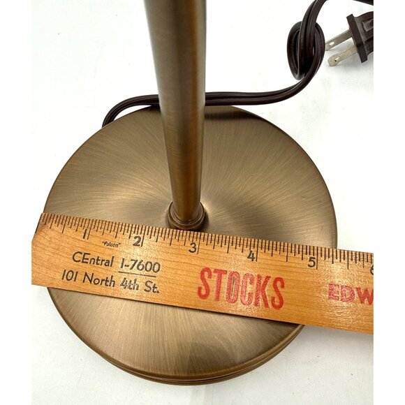 Antique Brass Adjustable Desk Lamp With Sleek Cylinder Shade & Swivel Arm - Picture 5 of 7